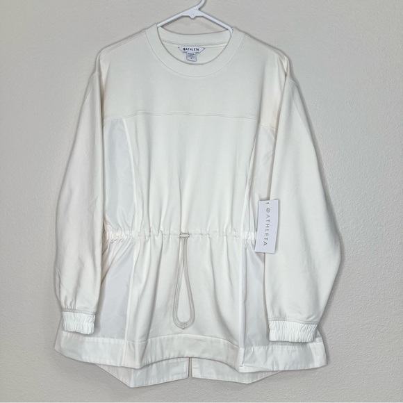 Athleta Ivory Magnolia White Triumph Hybrid Crewneck Sweatshirt Sz L NWT - Picture 5 of 16